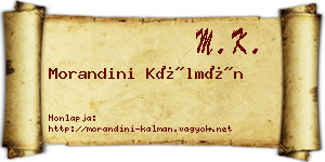 Morandini Kálmán névjegykártya